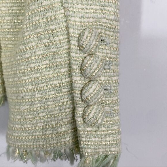 HOUSE of HARLOW 1960 Pistachio Green
Double-Breasted tweed Blazer M - Picture 8 of 13